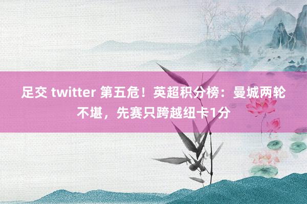 足交 twitter 第五危！英超积分榜：曼城两轮不堪，先赛只跨越纽卡1分
